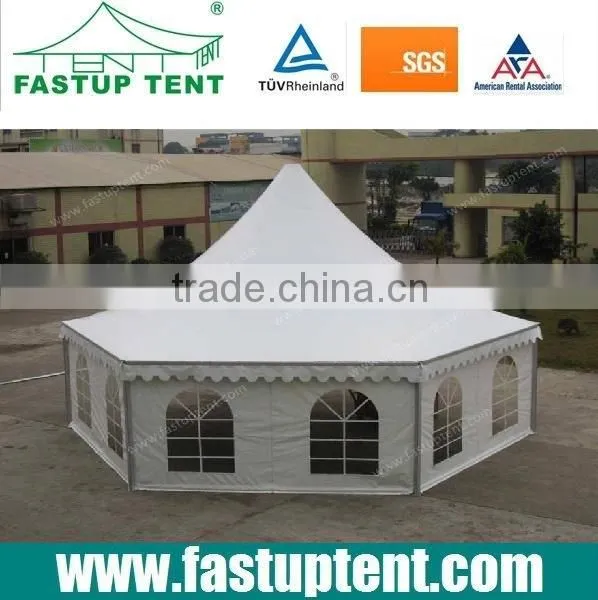 White Pvc Wall or Glass Wall Hexagon Pagoda Tent With Diameter From 6m to 12m photo-3