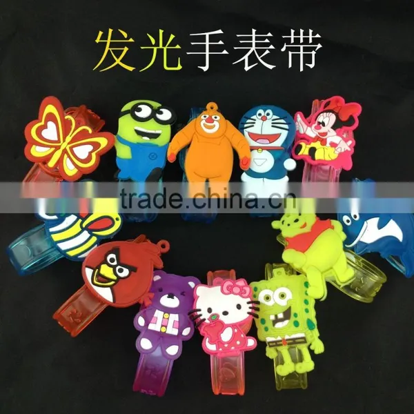 Cartoon Led Light Colorful Glow in the Dark Custom PVC Wristband photo-2