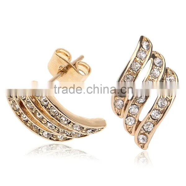 Gold Wings Stud Korean Earrings photo-4