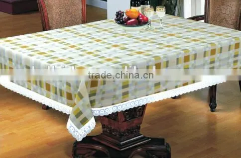 Checks Printed Vinyl With Flannel Backing Table Cloth, Wholesale Price for Lace Edge Table Cloth photo-4