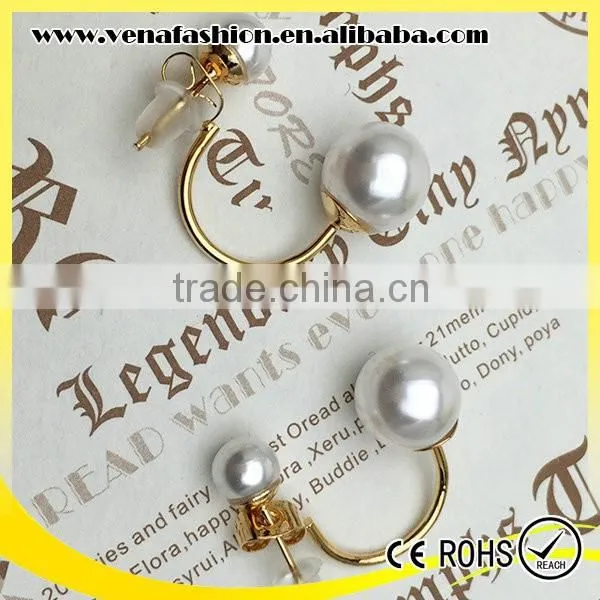 Cheap Price Pearl Designs Fake Double Pearl Earring photo-5