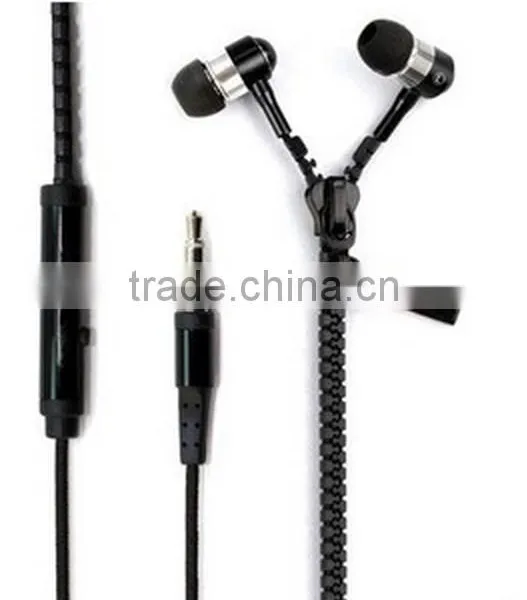 High Quality Zipper Earphone With Mic