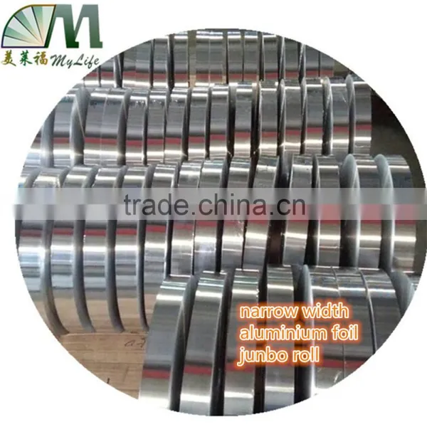 Manufacturer Offer Single Side Aluminum Foil Jumbo Roll Strip for Flexible Duct ,narrow Width,hairdressing