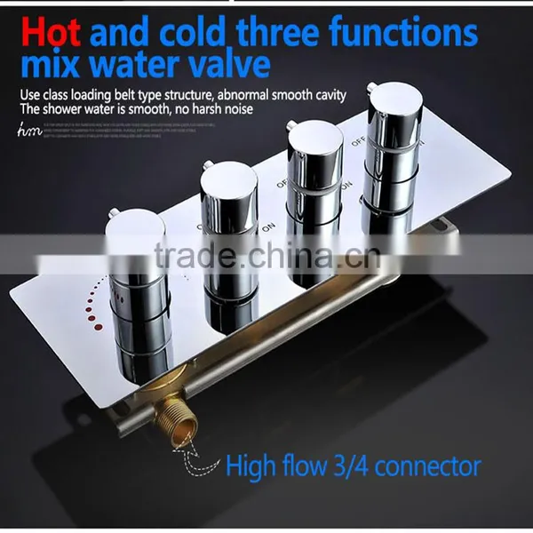 Contemporary High Pressure 4 Handle 3 Way In Wall Bath Shower Faucet Hot Cold Mixing Water Control Valve photo-6