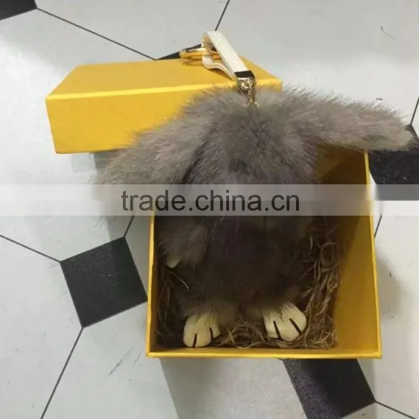 Cute Real Mink Fur Rabbit Ornaments photo-3