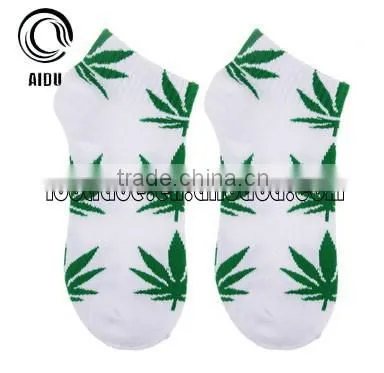 Fashion Colorful Leaves Custom Tube Ankle Socks photo-6