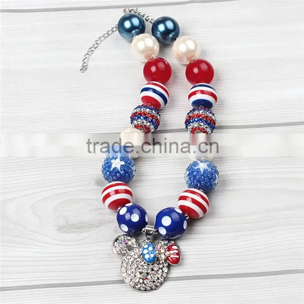 Latest Fashion Design Best Quality Fast Delivery Red and Blue Pearl Necklace and Hairband Baby Girls Necklace Baby Bead Necklace photo-4