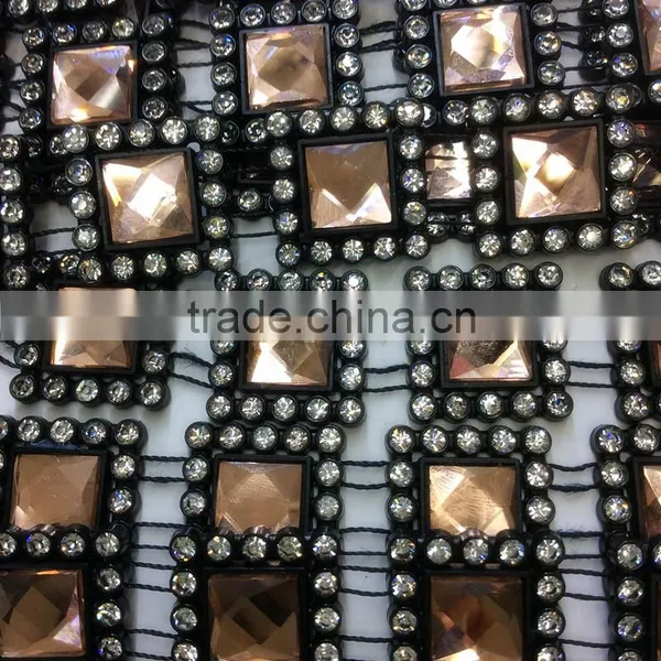 2017 New Fashion Rhinestone and Square Acrylic Chain for Shoe Decoration photo-2