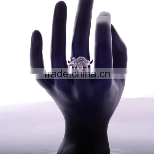 >>>2016 YIWU T&J Women Fashion Korean Style Rings Silver Plated Flower Rhinestone Crystal Rings for Lady/ photo-5