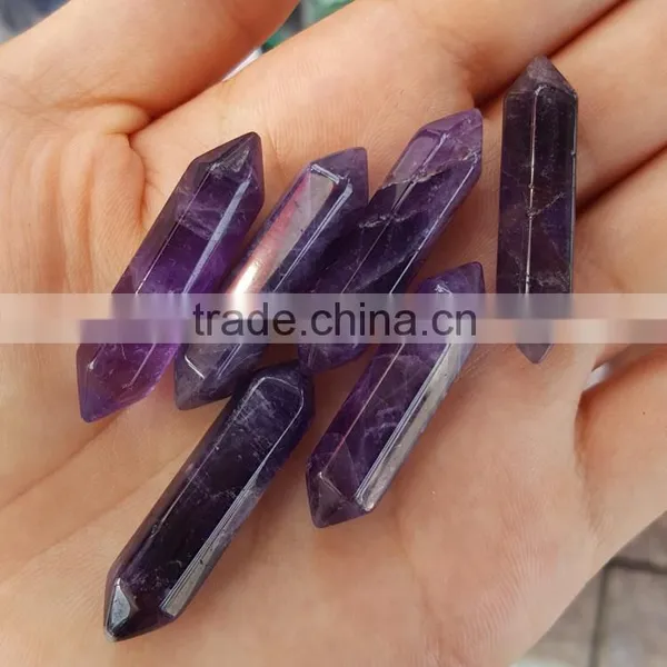 Polished Deep Purple Amethyst Pendulum Chakara Quartz Crystal Pendants photo-4