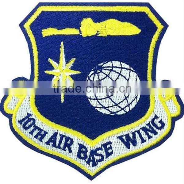 High qualiry merrow air base wing military badge with hook and loop backing