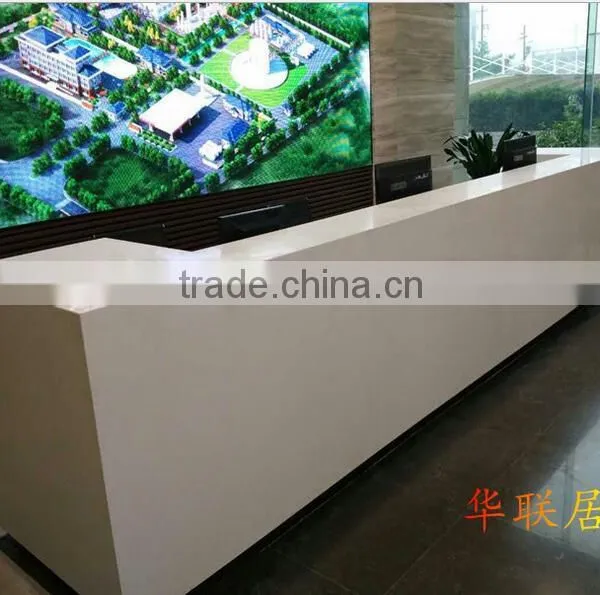 Morden Design Artificial Stone Office Reception Desk/round Marble Countertop/acrylic Solid Surface Hotel Reception Desk photo-3