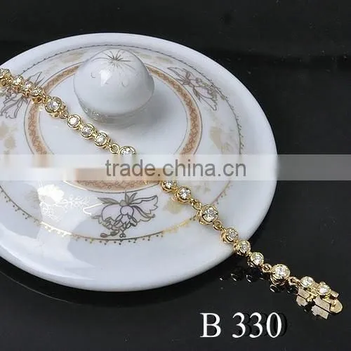 Hot Selling Two Tone Plated Zircon Tennis Bracelet photo-3