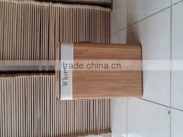 2015 New Design Natural Color Utility Bamboo Hamper for Hotel