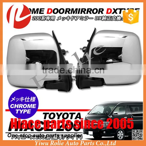 Toyota Hiace KDH 200 2005-2015 Refit Rear View Chrome Side Mirror Body Auto Parts