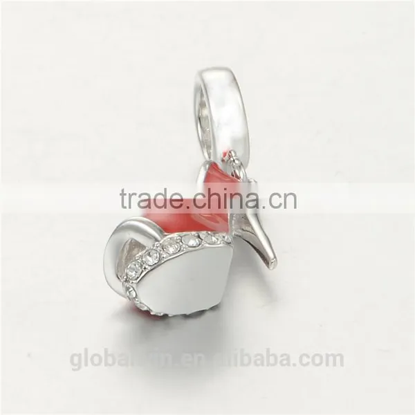 High-Heeled Shoes Metal Charms European Charm Bracelet Necklace 100% Real 925 Sterling Silver S190 Aaa Cubic Zirconia photo-2