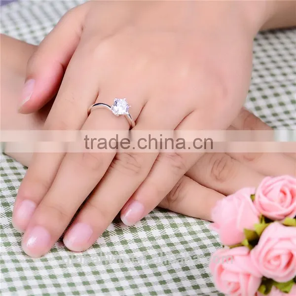 Crystal Gemstones Ring Free Sample Wholesale Custom Engraving With 6 Prongs Mexican Wedding Rings Gemstones Ring For Women photo-6