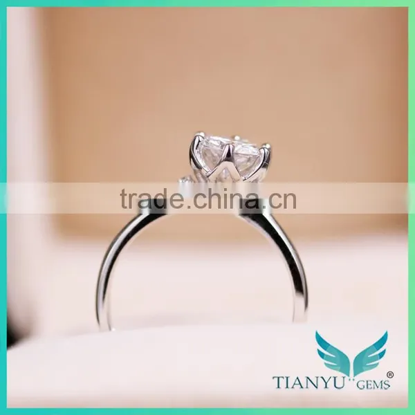 Perfect Cut Diamond Accents Women's Band 1CT Center Moissanite Lab Grown Diamond Ring,with Small Ruby Wedding Ring Band photo-4