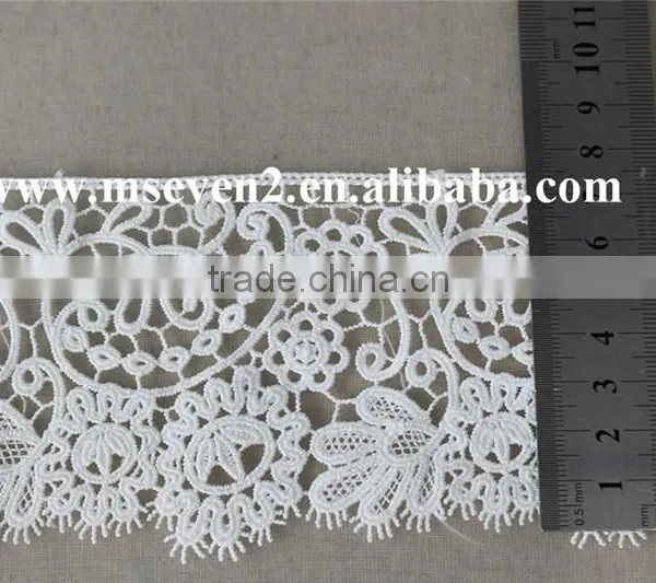 Good Price Lace in 7.5cm Wide Embroidery Polyester Lace Trim Eyelash in White Lace Trim photo-5