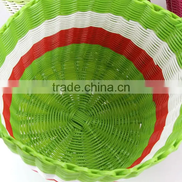 Wholesale 2-handles Bright Mix Colors Plastic Weave Dirty Clothes Basket photo-3