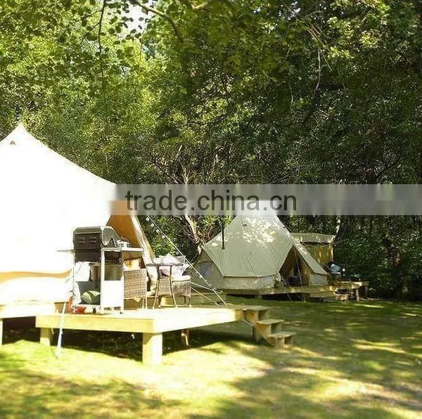 6x4m Waterproof Outdoor Cotton Canvas Luxury Camping Bell Tent photo-6