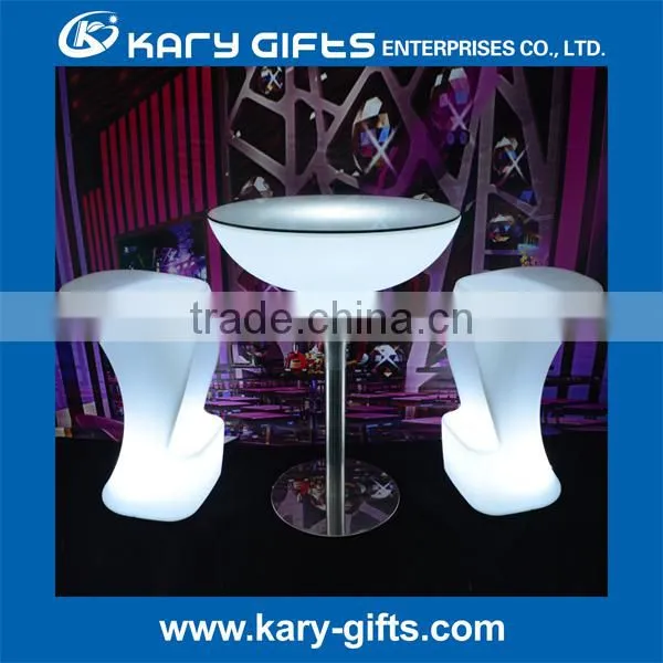 2016 Rechargeable Outside LED High Top Round Cocktail Bar Table Set photo-3