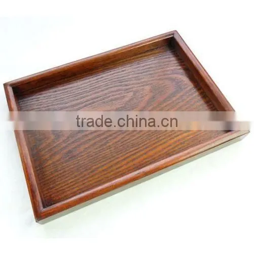 Wooden Tea Tray ,retro Large Solid Wood Dinnerware Rectangular Tray photo-2