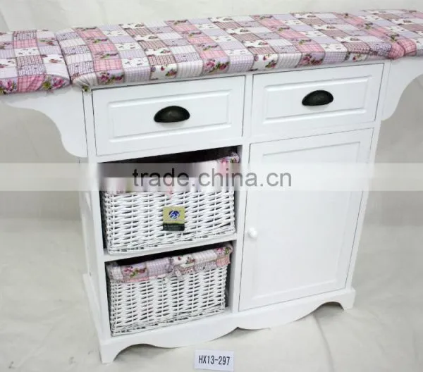 Furniture Woven Basket Cabinet With Ironing Board photo-2