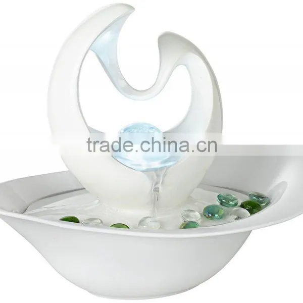 Modern Abstract White Tabletop Fountain photo-2