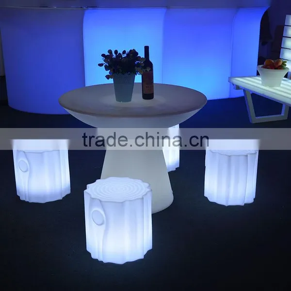 Popular Fashionable Led Luminous Round Bar Table and Chairs Stool Sets photo-5