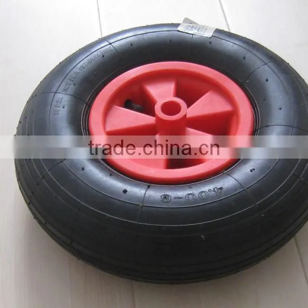 China 10 Inch Standard Manufacture Wheelbarrow Hand Cart Steel Rim Rubber Wheel photo-2