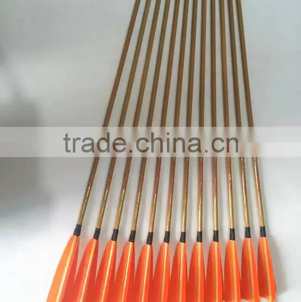 New Bamboo Pattern Pure Carbon Fletched Arrows With Tapered Points photo-2