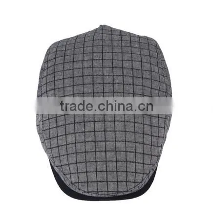 Fashion Custom Grid Fabric Hat Beret Caps Good Quality Men Cap Hat/Cap photo-2
