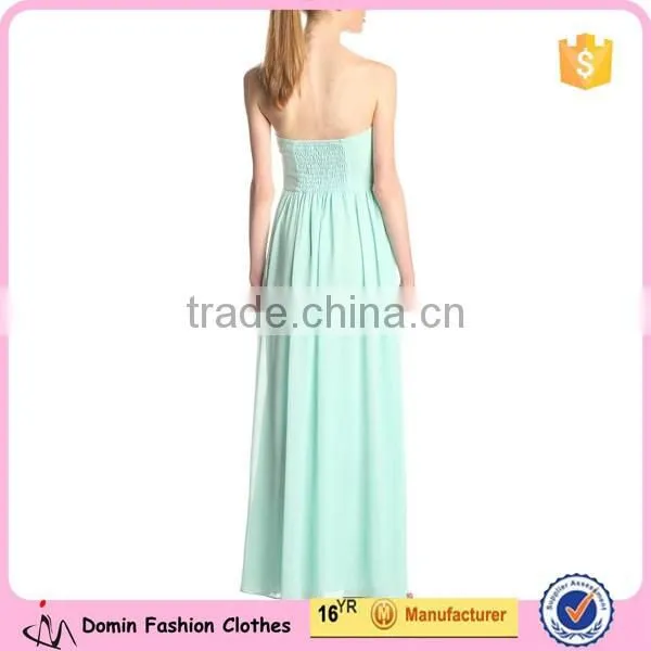 Imported 100% Double Layered Chiffon Fabric Women's Strapless Flow Dress photo-2