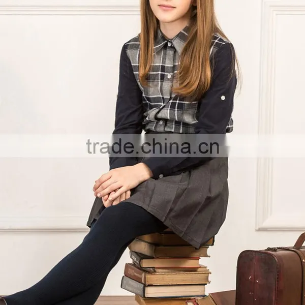 Bospoke Autumn Middle School Uniform Plaid Flannel Shirt photo-3