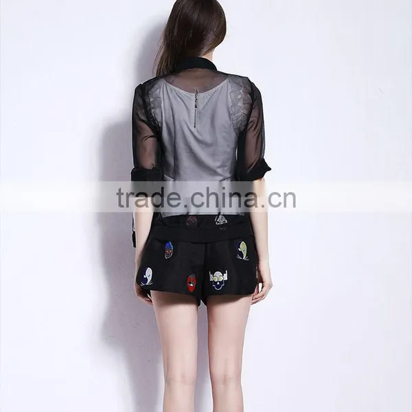 Hollow Out Back Summer Blouse,models Short Sleeve Blouse photo-4