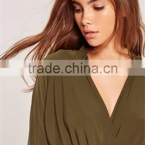 MGOO 2017 High Quality Green Olive Bodysuits Shirts Jersey 95% Cotton 5% Spandex Long Sleeves Fashion Shirts photo-5