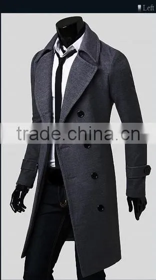 2016 Factory of Men's Long Style Woolen Coat Man Wool Blend Coat Men Wool Overcoat photo-5