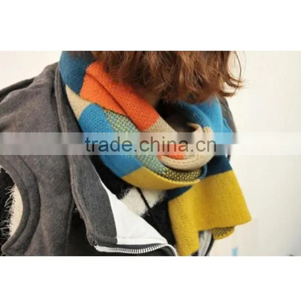 High Quality Colorful Stripe Long 180cn Wool Women Autumn and Winter Wear Rainbow Knit Scarf Fashion photo-4