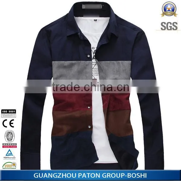 New Arrivel OEM Men Casual Contrast Color Shirt photo-2