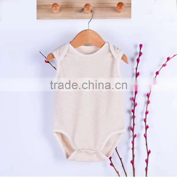 Organic Cotton Baby Rompers Vest Sleeveless Baby Onesie photo-2