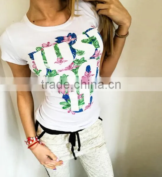 Summer Fashion Trend Letters Printed Slim Women T-shirt photo-6