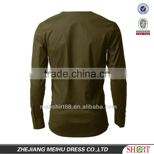 New Style Shirt Design for Men Fashion Clothing Popular Shirt no Collar for Men photo-2