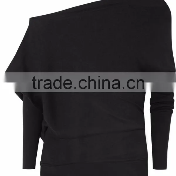2017 New Design Girl One- Shoulder Sweater Knitted Pullover photo-2
