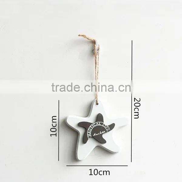 DIY Wood Starfish Shape Wall Hangings Decoration Craft photo-5