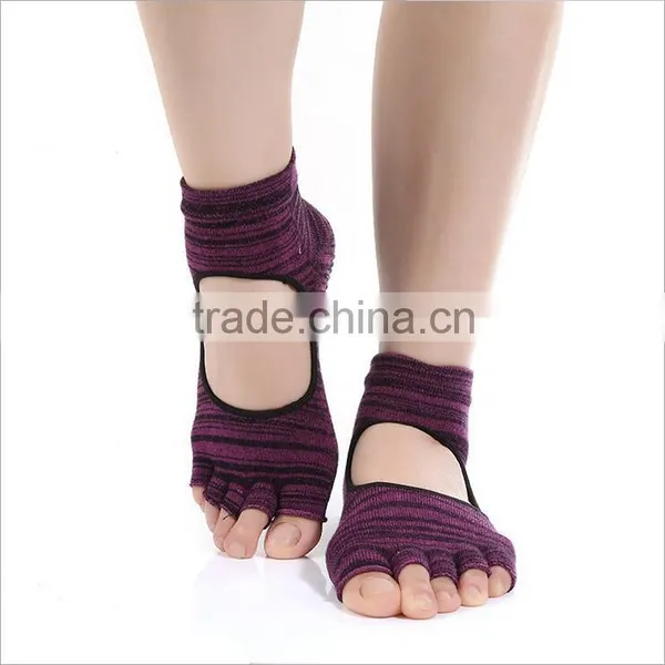 Open Toe Socks Cotton Knitted Yoga Socks photo-3