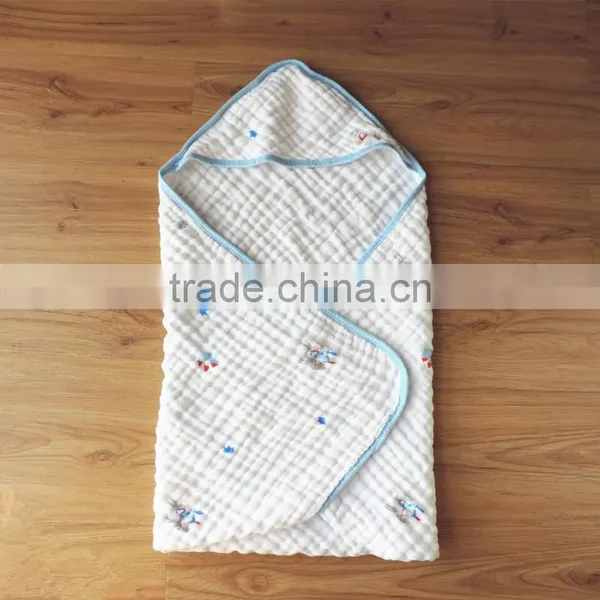Muslin Gauze 100% Cotton Bamboo Soft Baby Hooded Towel photo-2