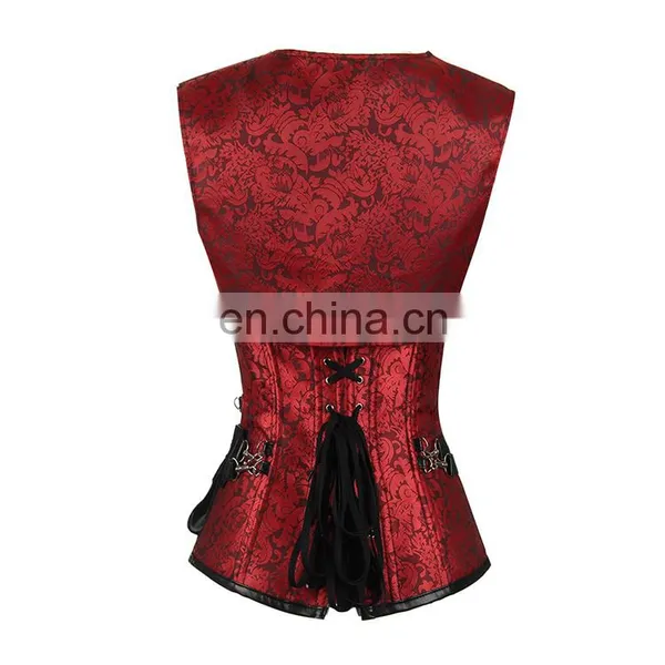 Upscale Sexy Red Mature 24 Steel Boned Tummy Cincher Corset photo-2
