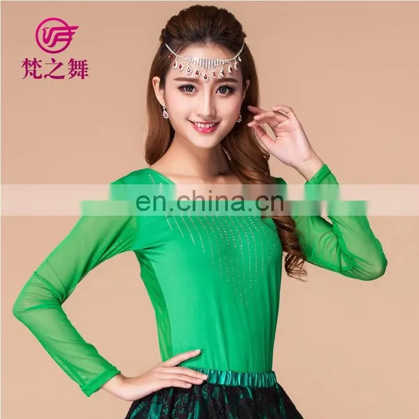 Long Sleeves Belly Dance Tops Sexy Dance Tops Western Dance Tops Belly Dance Practice Top S-3071# photo-4
