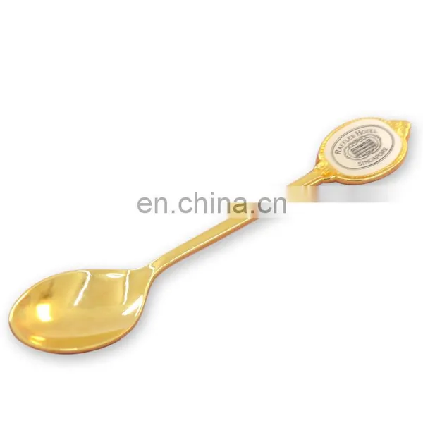 Hot Sale Factory Customized Epoxy Enamel Oval Gold Spoons photo-2